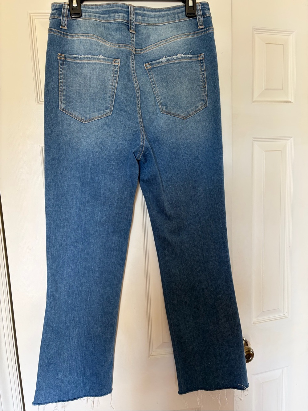 Vervet High-Rise Cropped Straight -Leg Jeans Raw Hem Med. Wash Size 28 - Picture 5 of 8